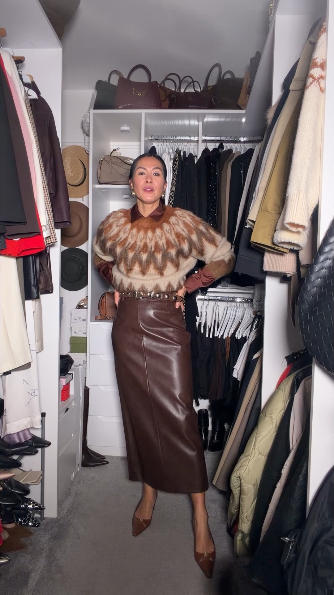 Outfit for a dinner event. Mixing high street with designer and purse friendly luxe looking accessories is what I do best! 
Im wearing 
Massimo Dutti shirt bought in Spain so may not be available here 
Isabel  marant knit size small
Pixie market skirt (old) 
Mango sling backs (old) 
Khaite belt size 80
Trench size 36
Amazon bag 

#LTKuk #LTKdatenight #LTKwinter