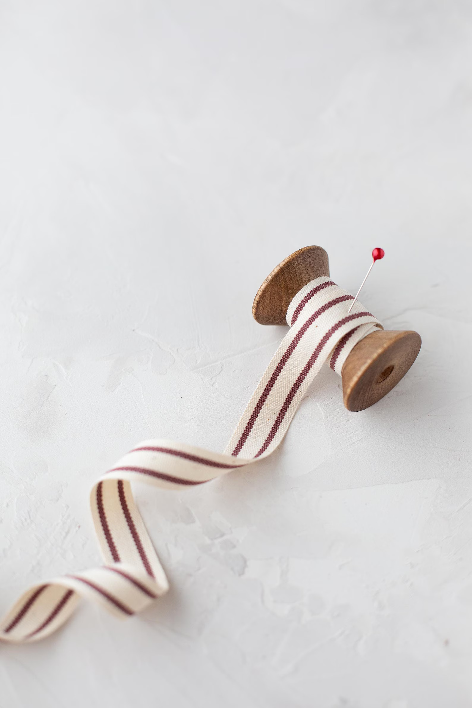 Deep Burgundy Red Natural Double Stripe Cotton Blend Ribbon 5/8 - Etsy | Etsy (US)