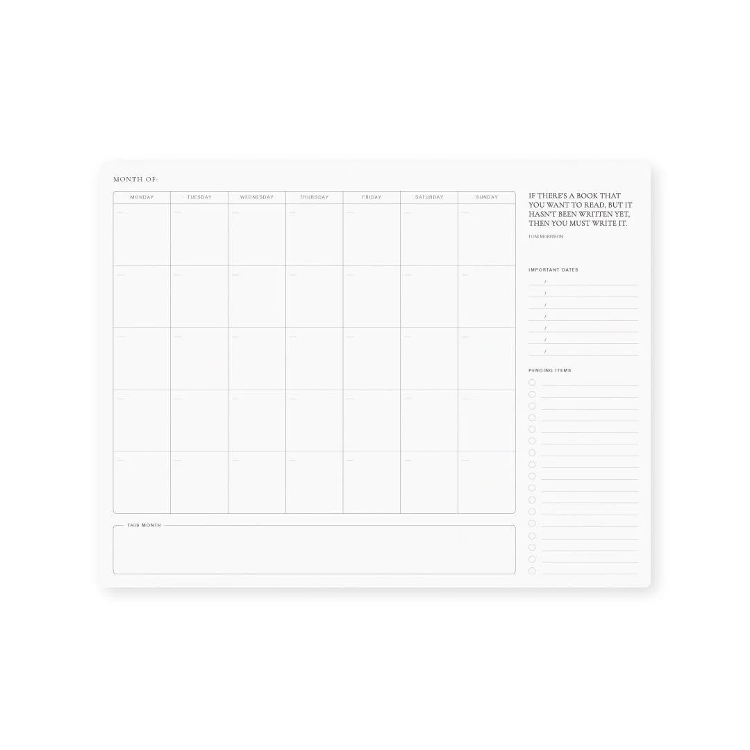 Undated Deskpad Monthly Calendar | Goldmine & Coco