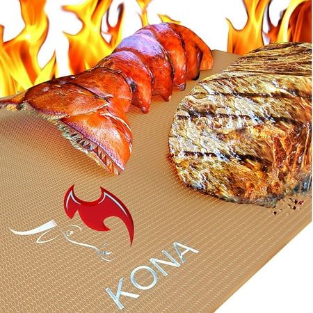 Kona Copper Grill Mats Non Stick BBQ and Oven Sheets Set of 2 16 x13 | Walmart (US)