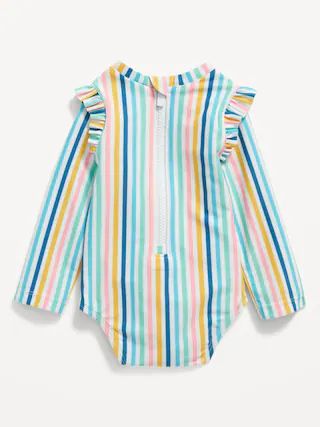 Matching Ruffle-Trim One-Piece Rashguard Swimsuit for Baby | Old Navy (US)