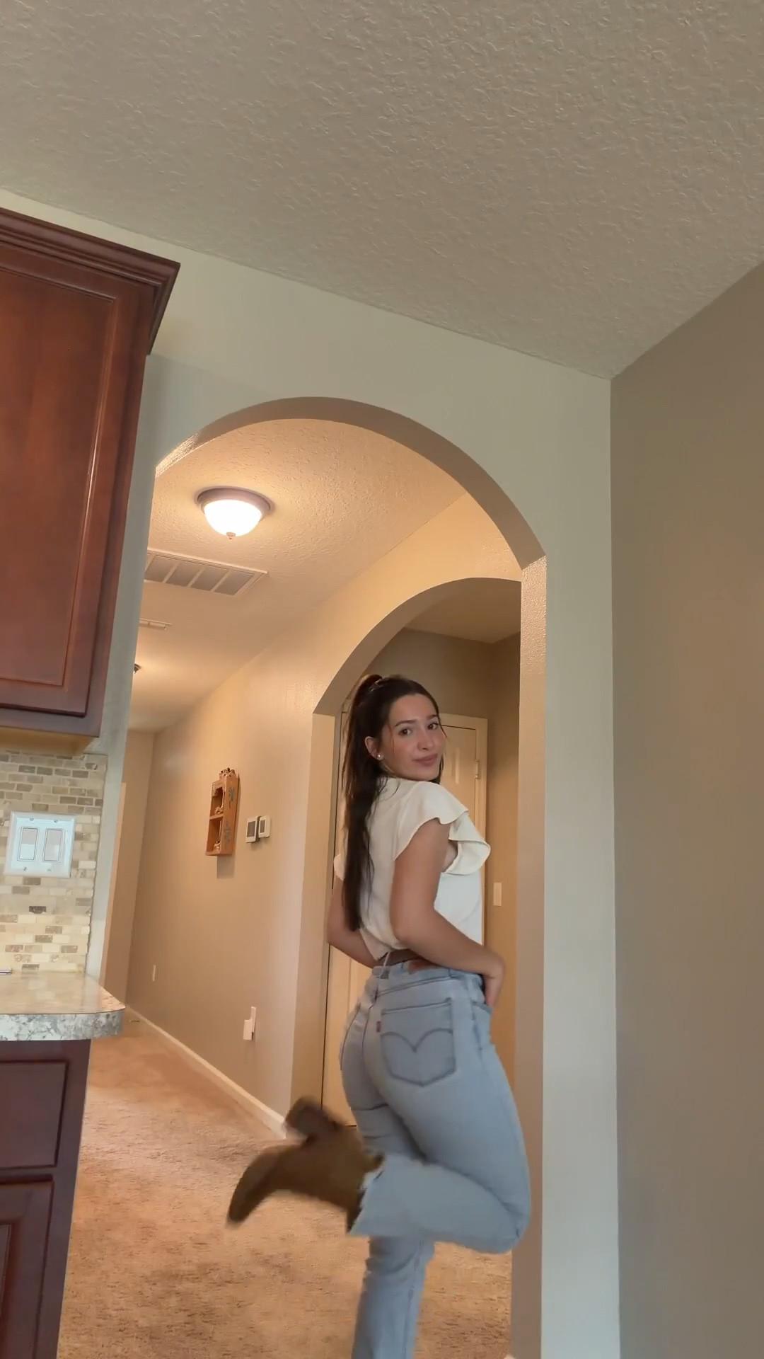 Spring Work OOTD 🌸 Finally getting to the warmer weather = light and airy tops! 

Loving this style of satin button down for work. Comfortable yet doesn’t wrinkle easily; linked similar pieces for you girls to grab my look. Also, yall know Im wearing my all time favorite booties from @marc.fisher. 

spring workwear looks, outfit idea, blue jeans, straight leg jeans, brown suede boots, floral hair clips

#LTKootd #LTKPetite #LTKWorkwear