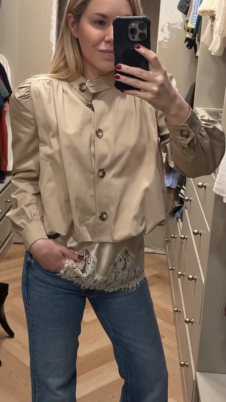 Cropped trench with silk lace trim tank

Spring outfit 

#LTKootd #LTKSeasonal #LTKNYFW