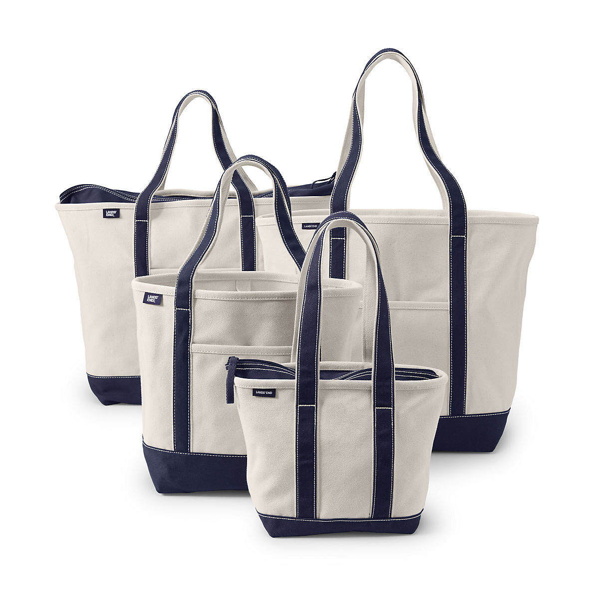 Medium Natural 5 Pocket Open Top Canvas Tote Bag | Lands' End (US)