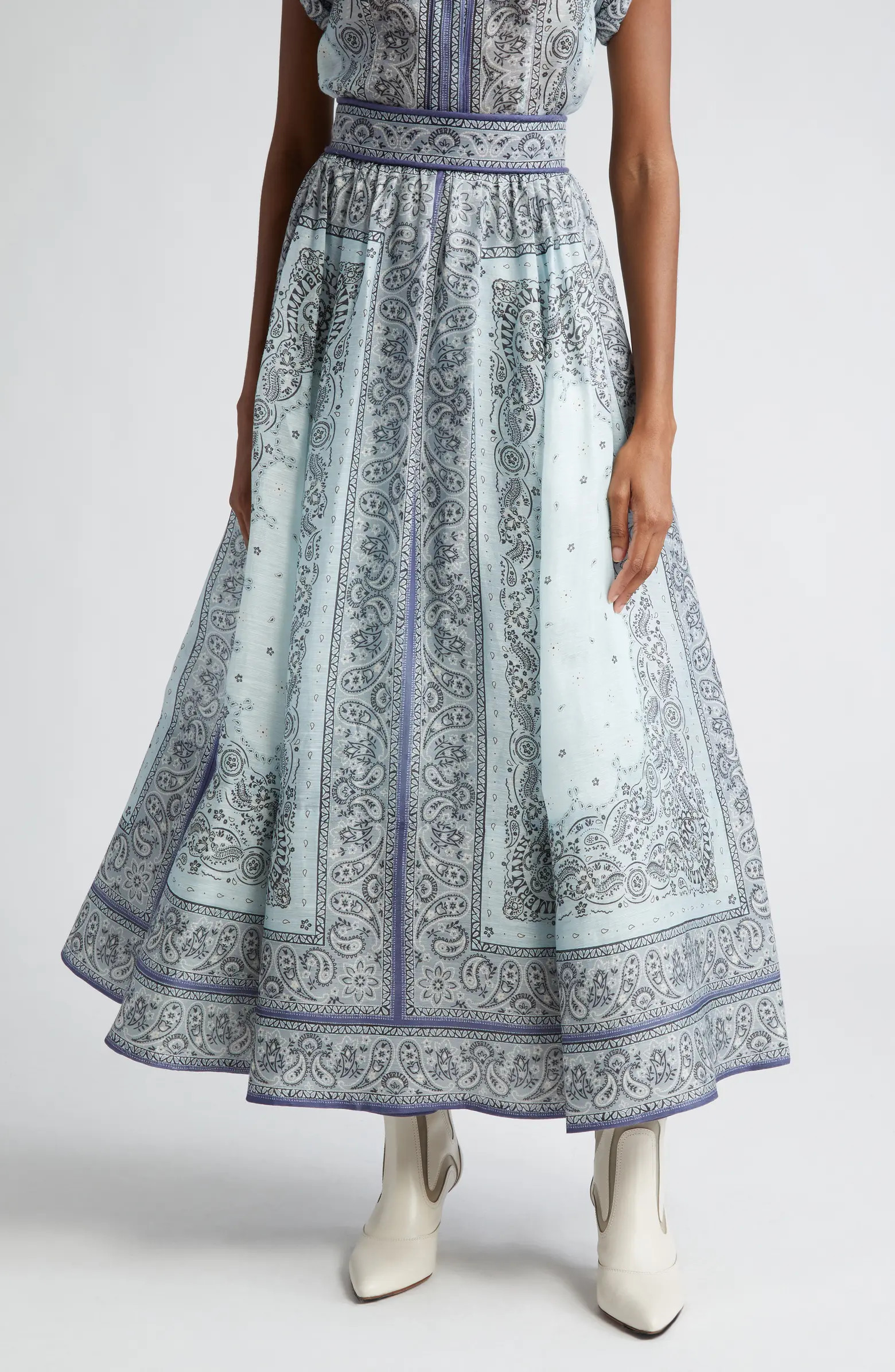 Matchmaker Gathered Linen & Silk Maxi Skirt | Nordstrom