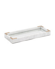 16in Marble And Mirrored Decorative Tray | TJ Maxx