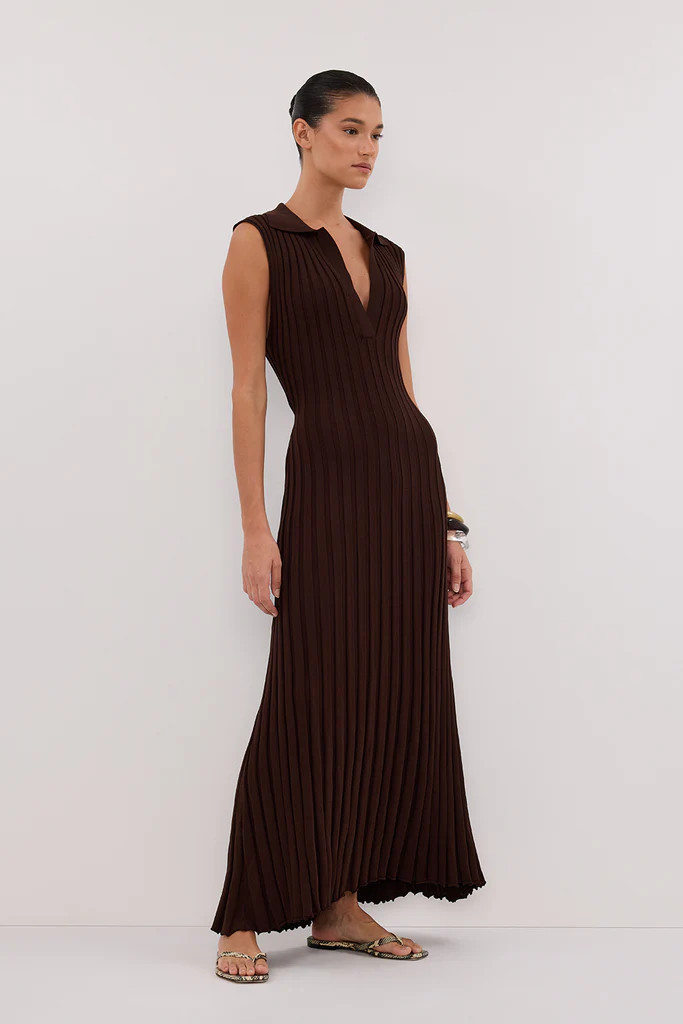 HAL CHOC SLEEVELESS KNIT MAXI DRESS | DISSH