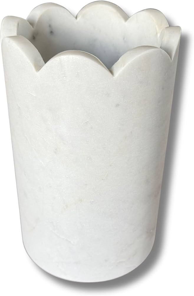 Scalloped Marble Wine Chiller - 750ml Wine Bottle Cooler & Chiller for Party, Bar Cart & Kitchen ... | Amazon (US)