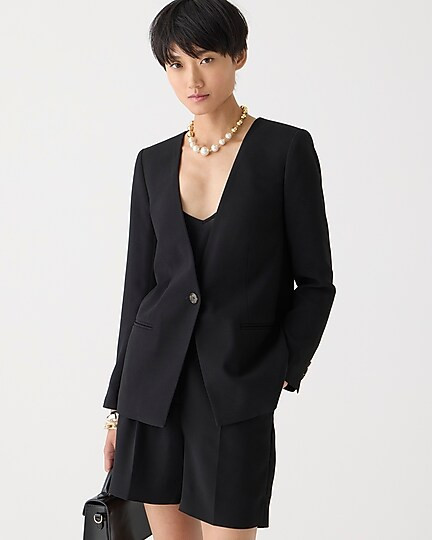 Alfie collarless blazer in city crepe | J. Crew US