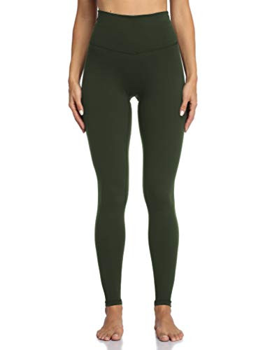 Colorfulkoala Women's High Waisted Tummy Control Workout Leggings 7/8 Length Ultra Soft Yoga Pants 28" (S, OIive Green) | Amazon (US)