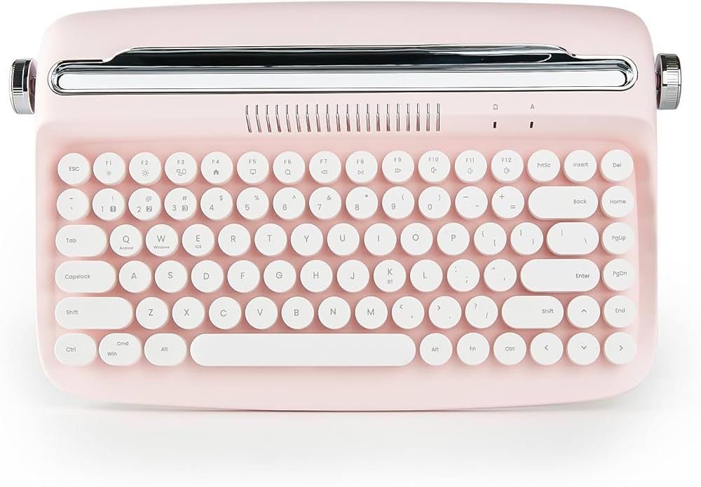 YUNZII ACTTO B303 Wireless Typewriter Keyboard, Retro Bluetooth Aesthetic Keyboard with Integrate... | Amazon (US)