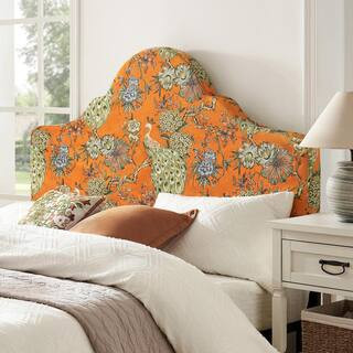 Eresa Orange Red King Traditional Style Upholstered Headboard with Slipcover | The Home Depot