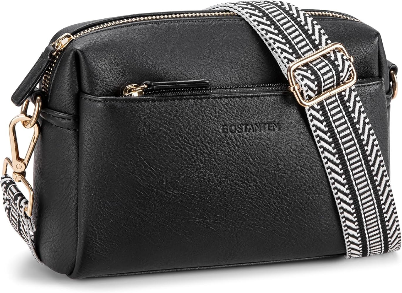 BOSTANTEN Small Crossbody Purse for Women Triple Zip Cell Phone Leather Handbag with Colored Shou... | Amazon (US)