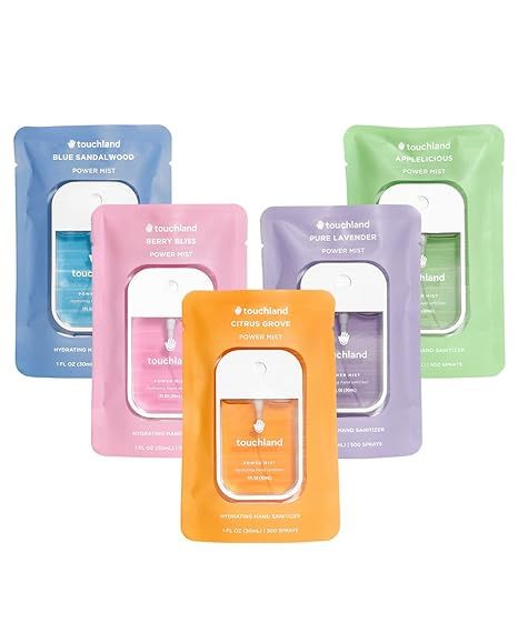 Touchland Power Mist Hydrating Hand Sanitizer TOP 5-PACK | Applelicious, Sandalwood, Lavender, Be... | Amazon (US)