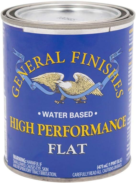 General Finishes High Performance Water Based Topcoat, 1 Pint, Flat | Amazon (US)