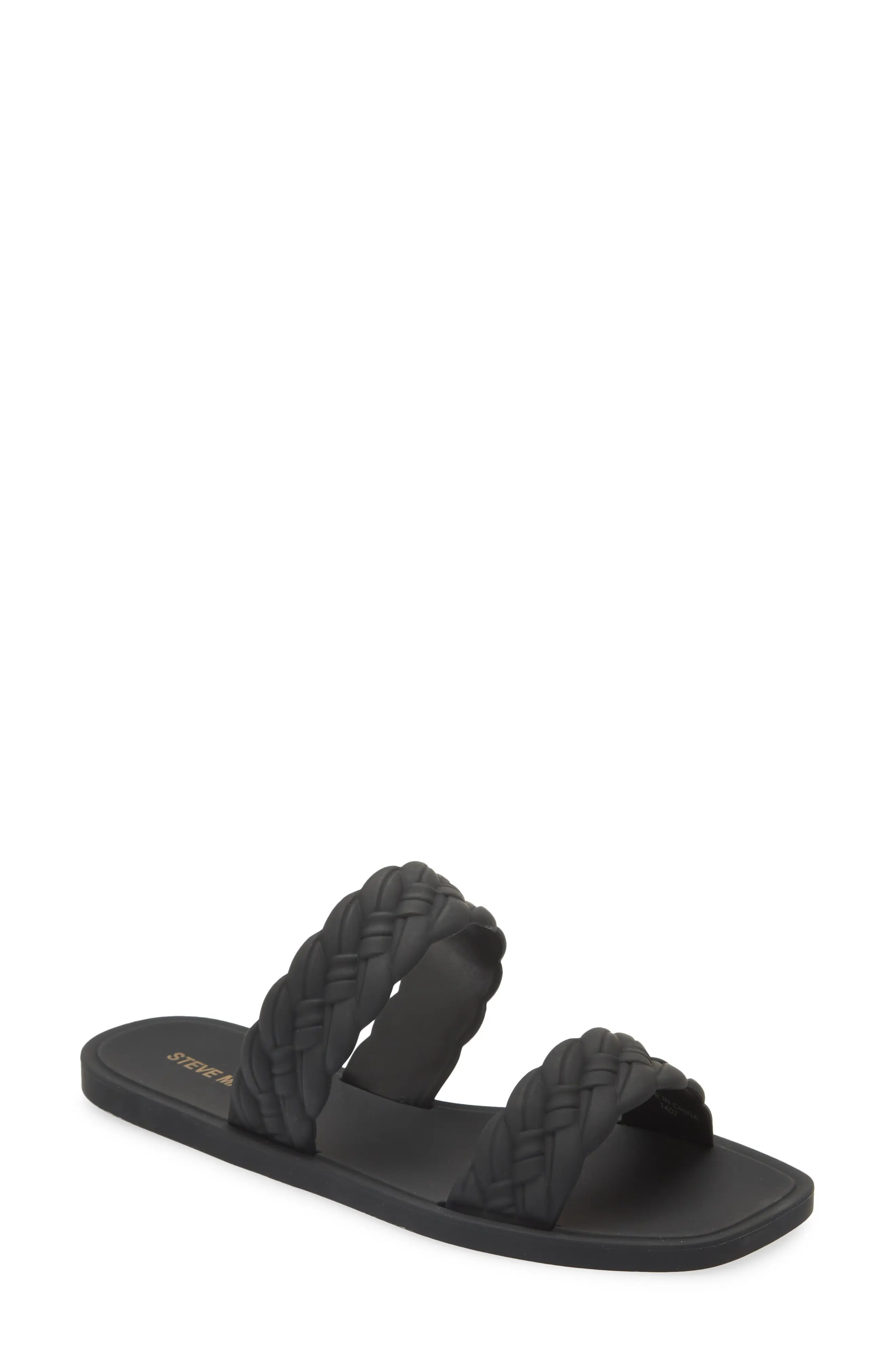 Steve Madden Bohemia Braided Slide Sandal in Black at Nordstrom, Size 6 | Nordstrom