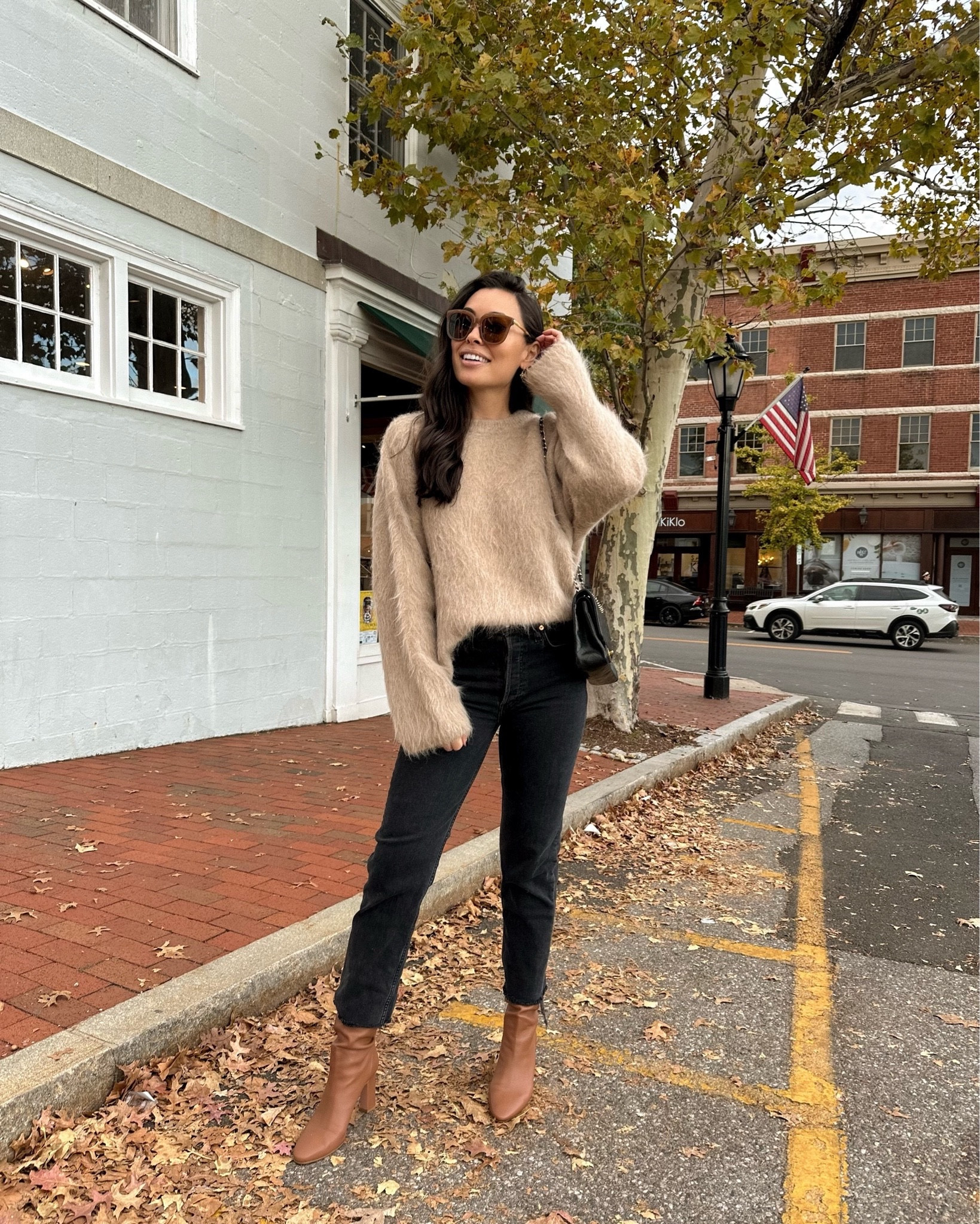Fuzzy sweater, fall outfit, booties. 

#LTKCyberWeek #LTKSeasonal #LTKHoliday