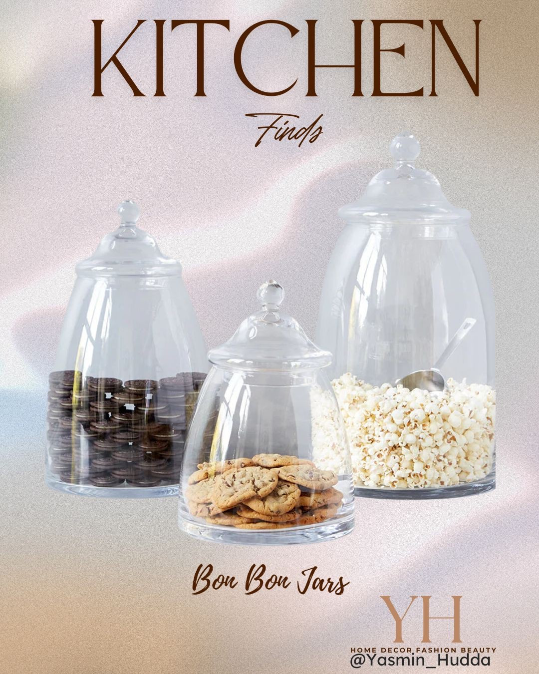 Such cute jars for organizing and displaying on the kitchen counter. 
Bon bon jars, large kitchen jars#LTKStyleTip

#LTKHome