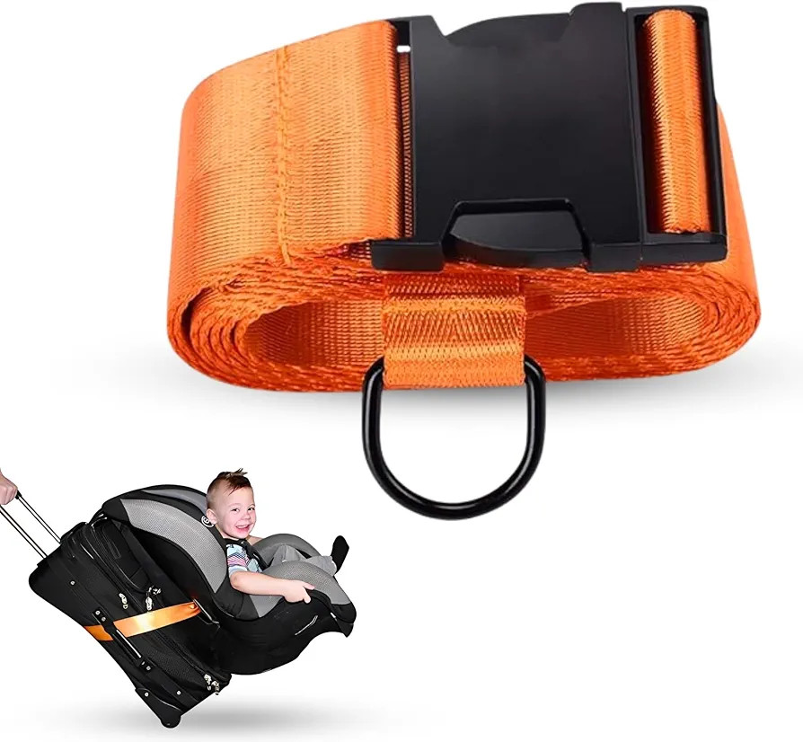 Car Seat Travel Belt to Suitcase - Car Seat Travel Strap with Heavy Duty Metal Buckle - Convertib... | Amazon (US)
