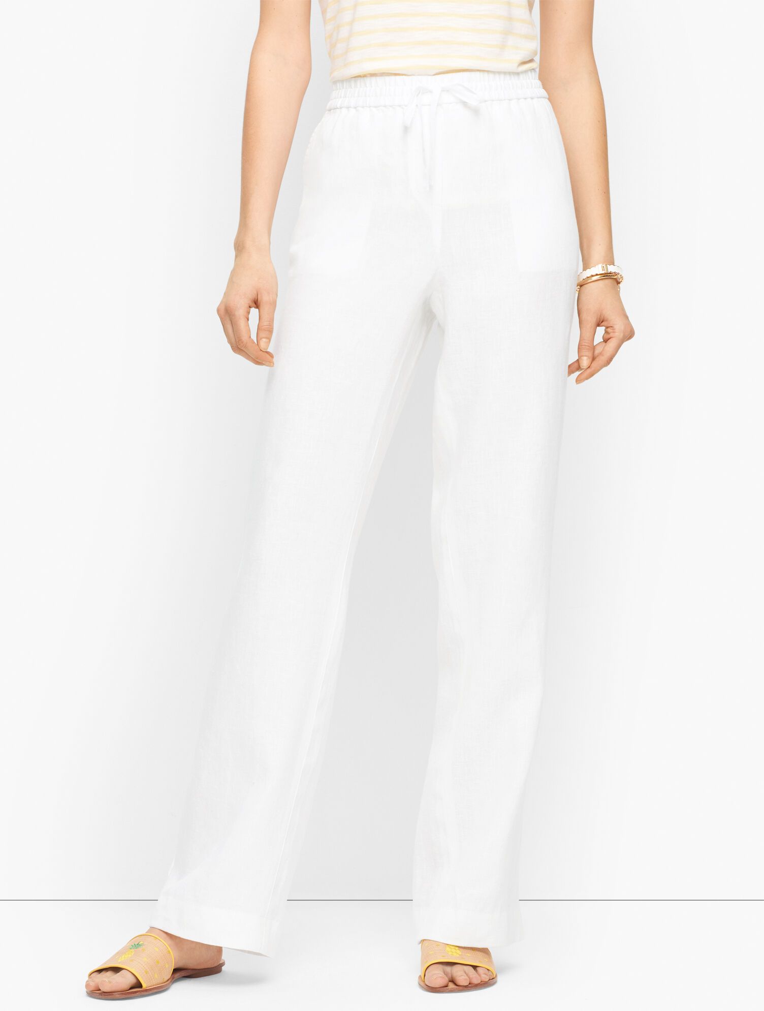 Washed Linen Wide Leg Pants | Talbots