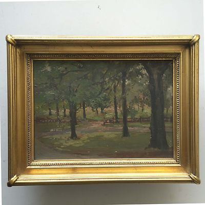 Vintage Original Oil Painting, Unsigned - Landscape, Trees in a Park | eBay US