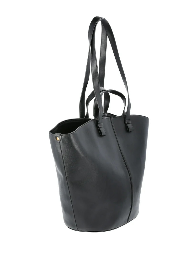 Time and Tru Women's Tulip Tote, Black - Walmart.com | Walmart (US)