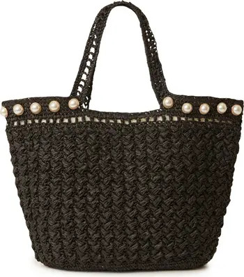 BTB Los Angeles Kellie Faux Pearl Trim Tote Bag | Nordstromrack | Nordstrom Rack