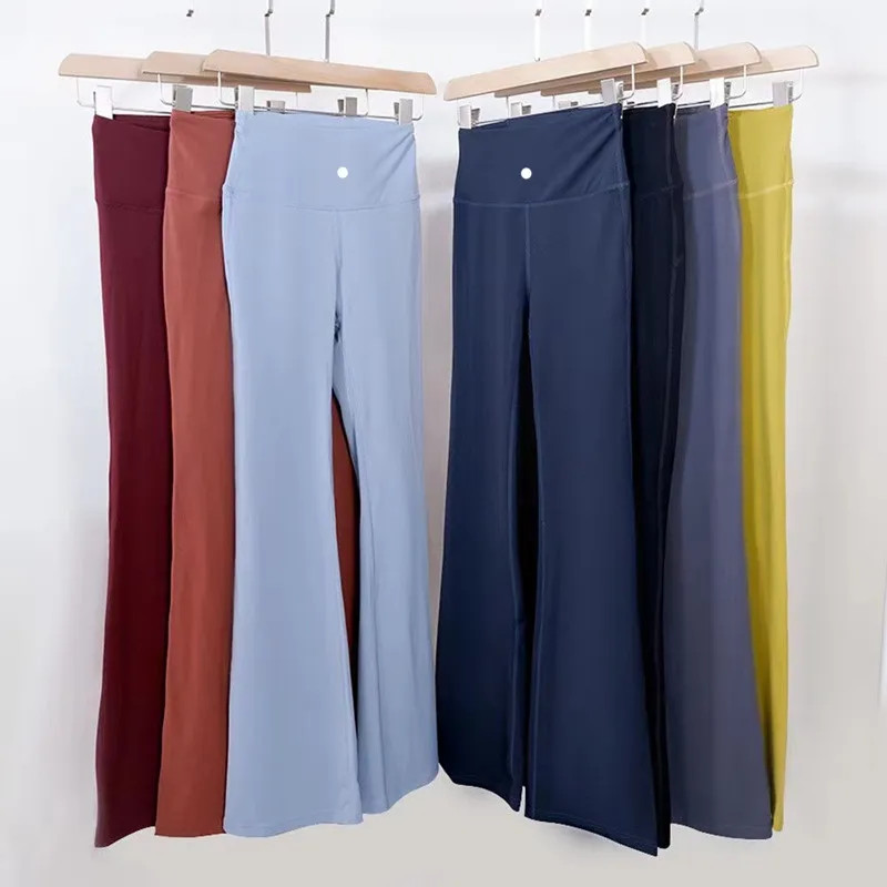 LL Yoga Flared Pants Grooved Long Ladies High Waist Slim Fit Belly Bell-bottom Trousers Shows Leg... | DHGate