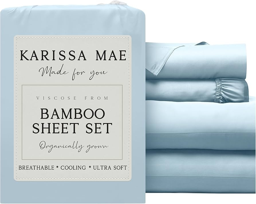 KARISSA MAE Luxury Bamboo Viscose Queen Size Sheet Set | 100% FSC Certified | Cooling | Luxurious... | Amazon (US)