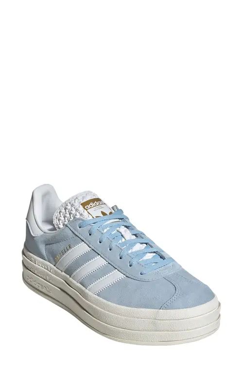adidas Gazelle Bold Platform Sneaker in Clear Sky/white/gold at Nordstrom, Size 7 | Nordstrom