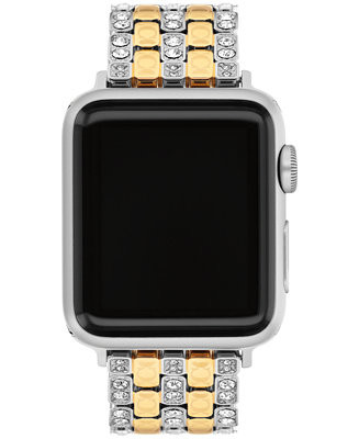 Women's Two Tone Stainless Steel and Crystals Apple Watch Strap, 38mm, 40mm, 41mm | Macy's