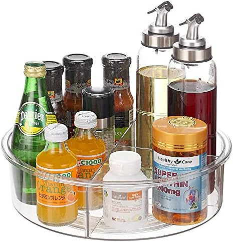 Lazy Susan Cabinet Organizer, LALASTAR Divided Lazy Susan Spice Rack, Round Clear Turntable Organ... | Amazon (US)