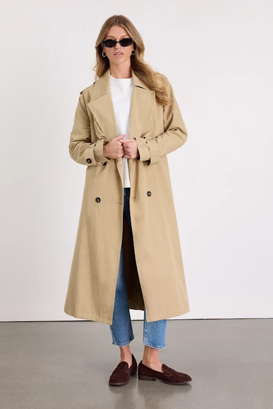 Adams Beige Belted Trench Coat | Lulus