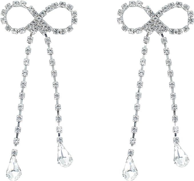 xioose Earrings Dangling for Women Sparkly Silver Dangle Earrings Girls Long Chandelier Earrings ... | Amazon (US)