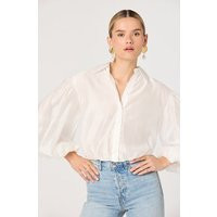 ASTR the Label | Cordey Collared Balloon Sleeve Poet Top in White | Size M | ASTR The Label (US)