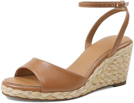 Marc Ford Womens Wedge Sandals Raffia Espadrille Platform Wdgdes Ankle Strap Open Toe Summer Casu... | Amazon (US)