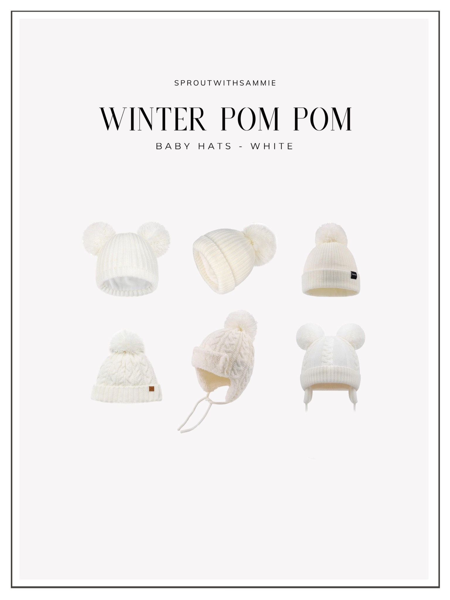 White Winter Pom Pom Hat For Baby

#LTKbaby #LTKSeasonal #LTKkids
