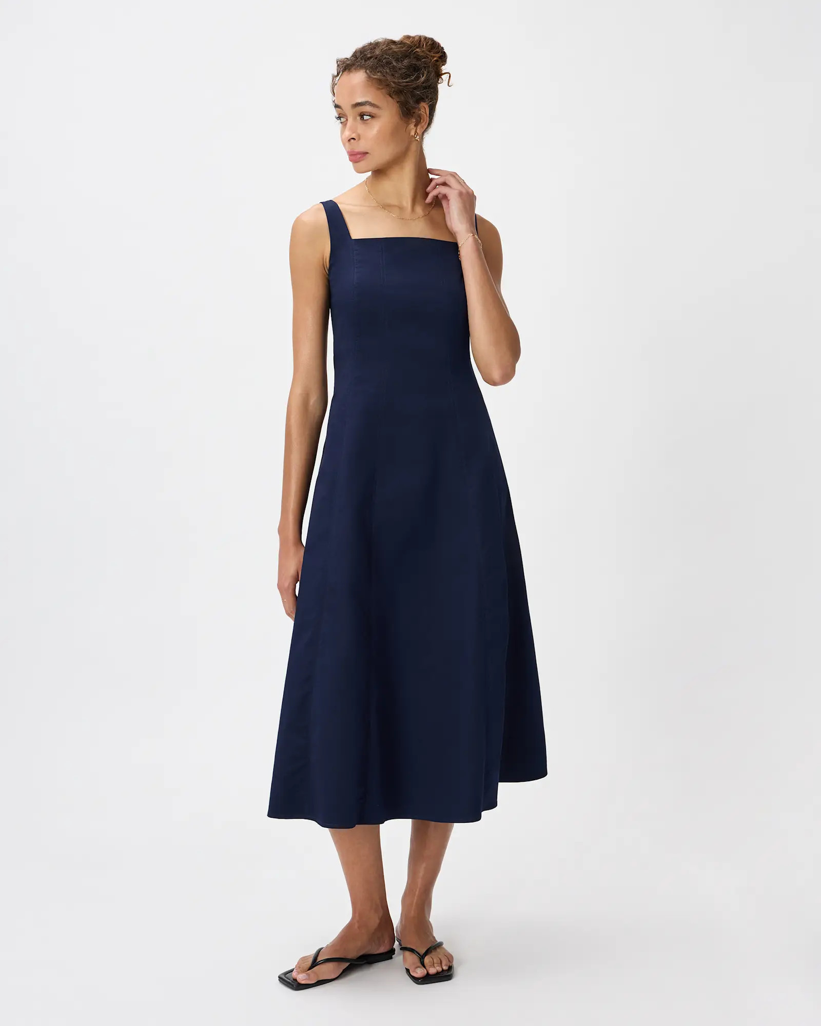 Stretch Twill Fit & Flare Midi Dress | Quince