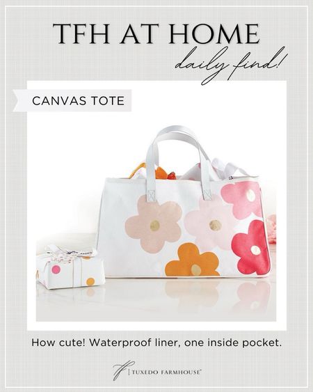 How cute is this canvas tote bag?! Waterproof liner. Perfect for summer days!

#LTKSeasonal #LTKhome #LTKfindsunder100