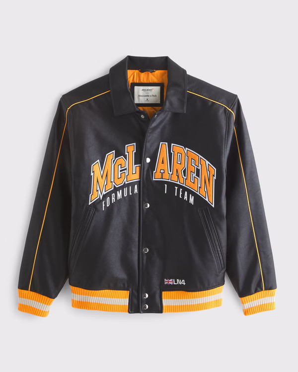 Men's McLaren Varsity Bomber Jacket | Men's Clearance | Abercrombie.com | Abercrombie & Fitch (US)