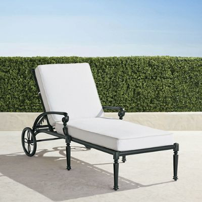 Carlisle Chaise Lounge with Cushions & Onyx Aluminum Frame � Weather-Resistant | Frontgate