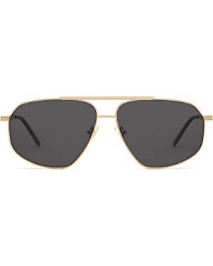 SOJOS Retro Aviator Sunglasses for Women Men Trendy Double Bridge Metal Frame UV400 Lens SJ1200 | Amazon (US)