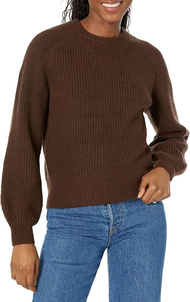 Amazon Essentials Ribbed Long Sleeve Sweaters for Women, Crewneck | Amazon (US)