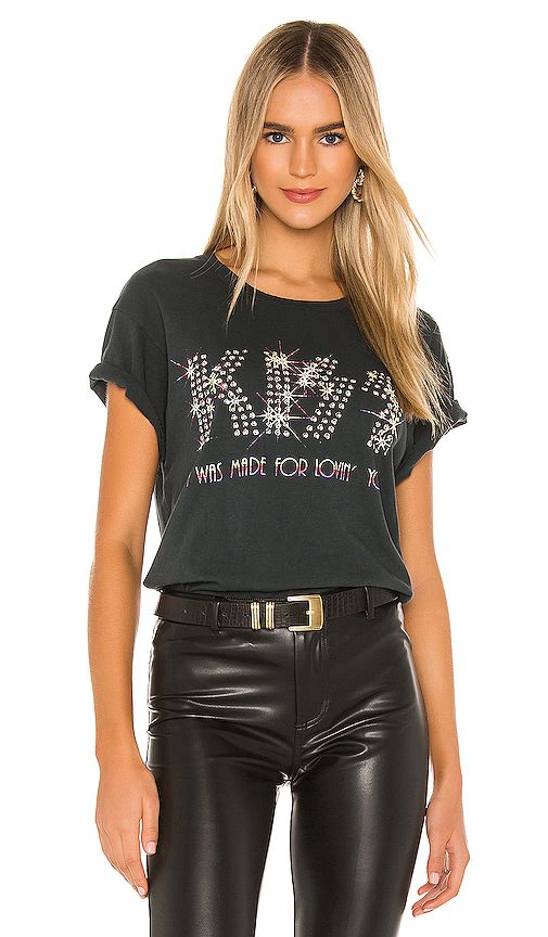 DAYDREAMER Kiss Tour Tee in Black. - size XS (also in S) | Revolve Clothing (Global)
