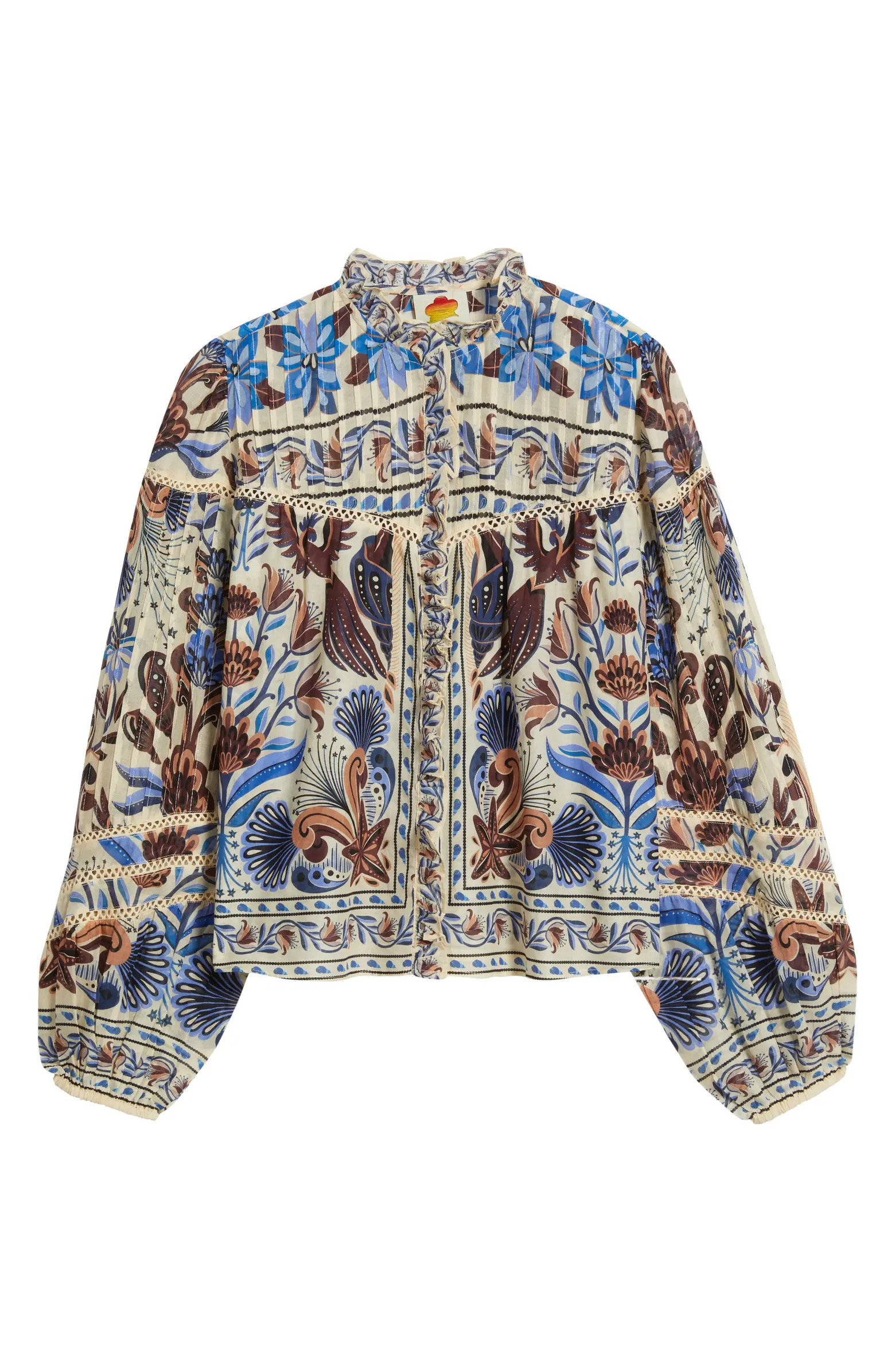 FARM Rio Nature Land Mixed Print Cotton Button-Up Shirt | Nordstrom | Nordstrom