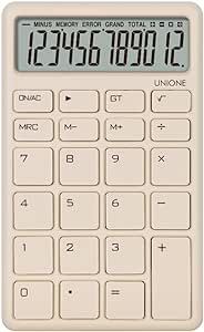 UNIONE Pocket & Desktop Beige Calculator with a Bright LCD, Dual Power Handheld Desktop. Color. B... | Amazon (US)
