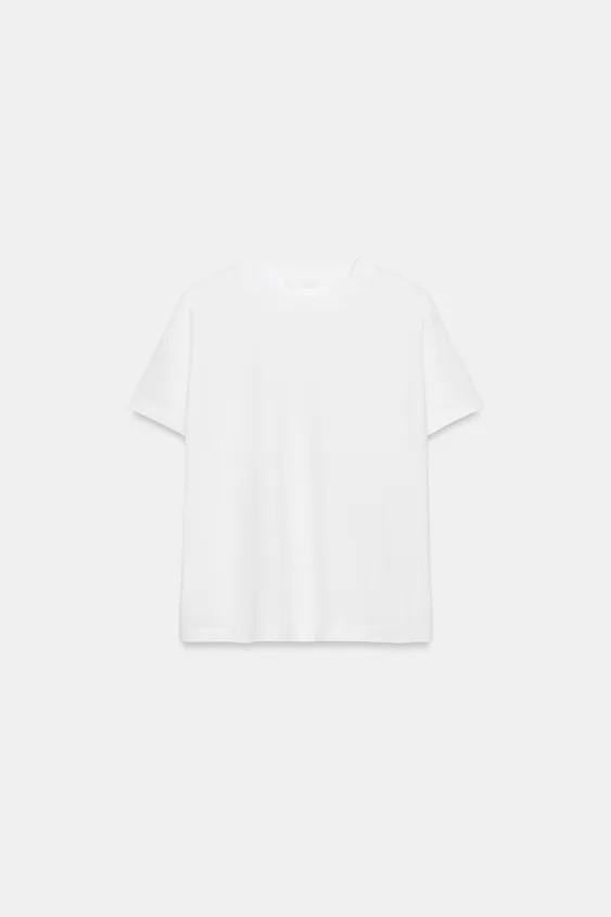 REGULAR FIT - ROUND NECK - REGULAR LENGTH - SHORT SLEEVEST-shirt crafted from cotton yarn. Round ... | Zara Canada