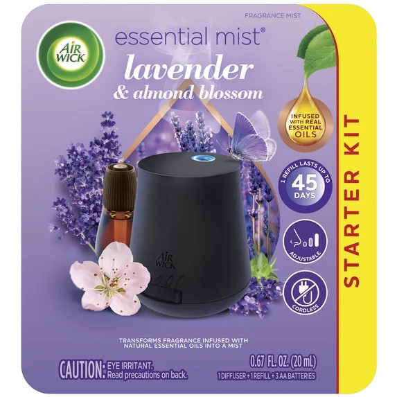 Air Wick Essential Mist Scented Oil Air Freshener Diffuser Starter Kit, Lavender and Almond Bloss... | Walmart (US)