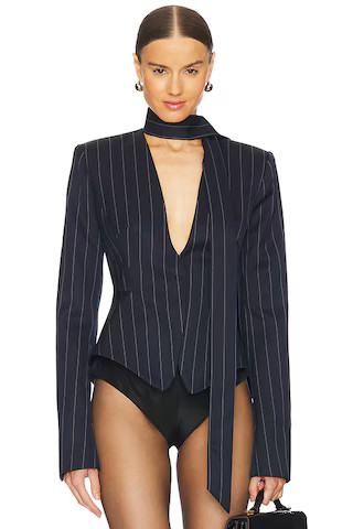 LaQuan Smith Fitted Tailored Blazer Top in Navy from Revolve.com | Revolve Clothing (Global)