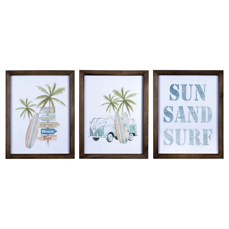 3 Piece Beach Themed Wall Décor Set | Wayfair North America
